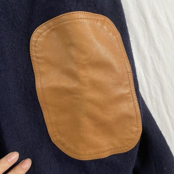 Orvis Wool 1/4 Snap Sweater Mens Size L Blue Elbow Patches Long Sleeve Pullover - Picture 6 of 12